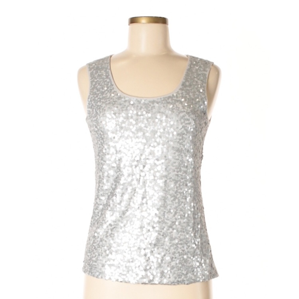 Chico’s silver sequin tank top